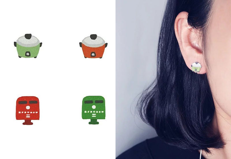 日日野餐 台灣懷舊小物 紅綠電鍋(別針)